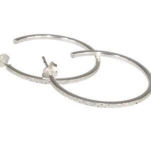 Classic Sterling Silver Diamond Cut Lightweight Hoops Earrings